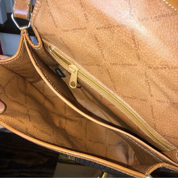 TED LAPIDUS Paris Monogram Leather PVC Crossbody Strap Shoulder Bag RARE HTF - Picture 6 of 17